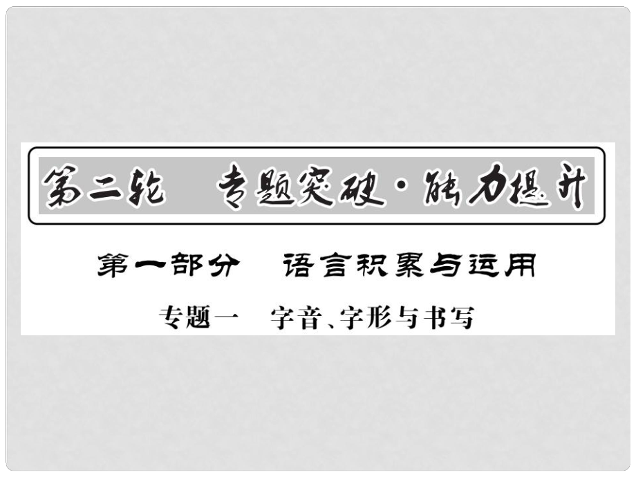 中考語文二輪復(fù)習(xí) 專題突破講讀 第1部分 語言積累與運(yùn)用 專題一 字音 字形與書寫課件_第1頁