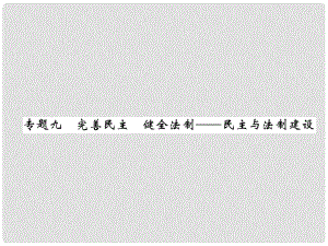 中考?xì)v史總復(fù)習(xí) 第二編 熱點(diǎn)專題速查篇 專題9 完善民主 健全法制—民主與法制建設(shè)（精練）課件