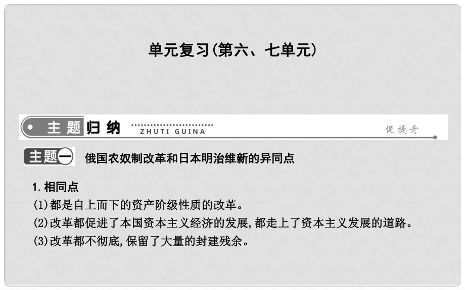 九年級歷史上冊《第六單元 資本主義制度的擴張、第七單元 第二次工業(yè)革命和近代科學(xué)文化》單元復(fù)習(xí)課件 中華書局版_第1頁