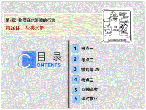 高考化學(xué)一輪復(fù)習(xí) 第8章 物質(zhì)在水溶液的行為 第26講 鹽類水解課件 魯科版