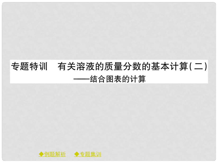 九年级化学下册 专题特训 有关溶液质量分数的基本计算（二）习题课件 （新版）新人教版_第1页