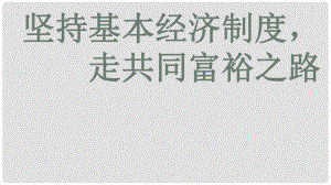 中考政治專題總復(fù)習(xí) 基本經(jīng)濟(jì)制度走共同富裕之路課件