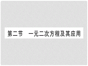 中考數(shù)學(xué) 第一輪 考點(diǎn)系統(tǒng)復(fù)習(xí) 第2章 方程（組）與不等式（組)第2節(jié) 一元二次方程及其應(yīng)用作業(yè)課件