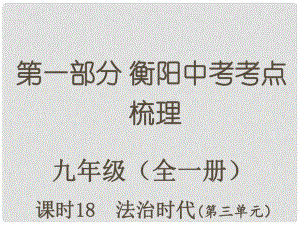 湖南省衡陽市中考政治 九年級 課時18 法治時代復(fù)習(xí)訓(xùn)練課件