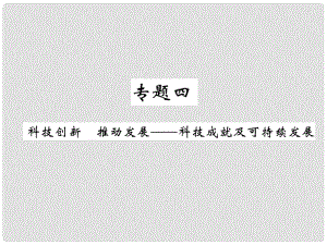 中考?xì)v史總復(fù)習(xí) 第二編 熱點(diǎn)專題速查篇 專題4 科技創(chuàng)新 推動發(fā)展—科技成就及可持續(xù)發(fā)展（精練）課件