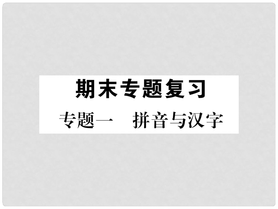 九年級語文上冊 專題1 拼音與漢字課件 新人教版_第1頁