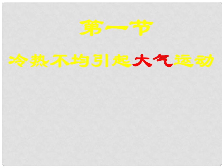 高中地理 第二章 地球上的大氣 第1節(jié) 冷熱不均引起的大氣運動課件 新人教版必修1_第1頁