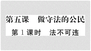 八年級(jí)道德與法治上冊(cè) 第二單元 遵守社會(huì)規(guī)則 第五課 做守法的公民 第1框 法不可違習(xí)題課件 新人教版