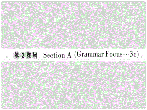 八年級英語上冊 Unit 2 How often do you exercise（第2課時）Section A（Grammar Focus3c）習(xí)題課件 （新版）人教新目標(biāo)版