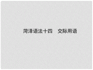 山東省菏澤市中考英語總復習 語法十四 交際用語課件