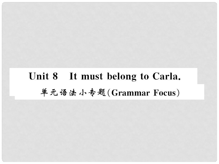 九年级英语全册 Unit 8 It must belong to Carla语法小专题习题课件 （新版）人教新目标版1_第1页