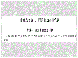 湖南省中考数学复习 第3轮 压轴题突破 重难点突破2 圆形的动态探究题课件