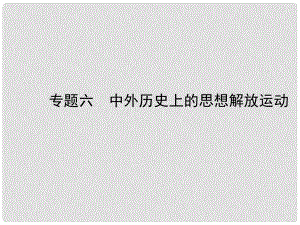 山東省濟寧市中考歷史復習 專題六 中外歷史上的思想解放運動課件