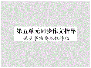 八年級語文上冊 第5單元 同步作文指導(dǎo) 說明事物要抓住特征習(xí)題課件 新人教版1