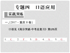 中考英語復(fù)習(xí) 第三輪 專題集訓(xùn) 專題四 口語應(yīng)用課件