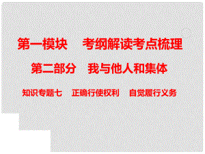 中考政治總復習 知識專題七 正確行使權利 自覺履行義務課件