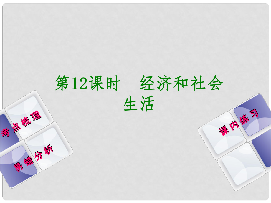 中考历史复习 第1部分 教材梳理篇 第二单元 中国近代史 第12课时 经济和社会生活课件_第1页