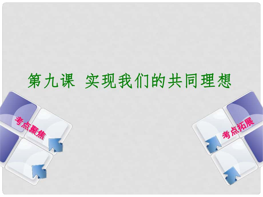 中考政治复习方案 第三部分 九全 第九课 实现我们的共同理想课件_第1页