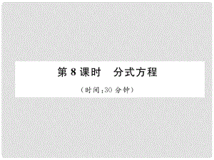 中考數(shù)學(xué)復(fù)習(xí) 第2章 方程（組）與不等式（組）第8課時(shí) 分式方程（精練）課件