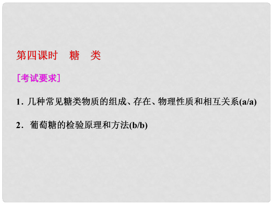 高中化學(xué) 專題3 有機(jī)物的獲得與利用 第二單元 第四課 糖類課件 蘇教版必修2_第1頁(yè)