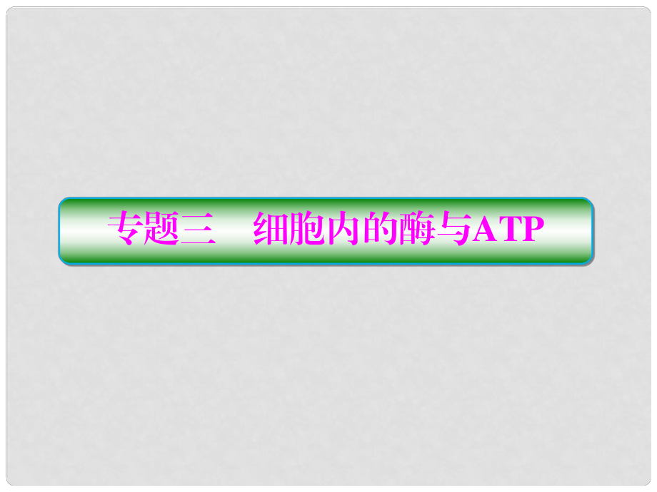 高考生物二輪復習 專題3 細胞內(nèi)的酶與ATP課件_第1頁