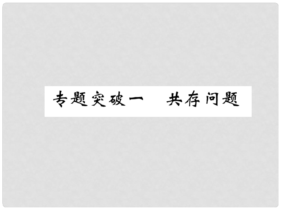 中考化學(xué)復(fù)習(xí) 第2編 重點專題突破篇 專題突破1 共存問題（精講）課件_第1頁