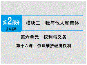 廣東省中考政治 第2部分 夯實基礎 模塊二 我與他人和集體 第六單元 權利與義務 第16課 依法維護經(jīng)濟權利精講課件