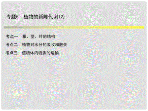 浙江省中考科學(xué)系統(tǒng)復(fù)習(xí) 專題5 植物的新陳代謝課件