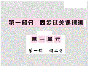 九年級語文上冊 第一單元 1 詞二首習題課件 語文版