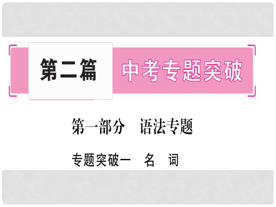 甘肅省中考英語 第二篇 中考專題突破 第一部分 語法專題 專題突破1 名詞課件 （新版）冀教版_第1頁