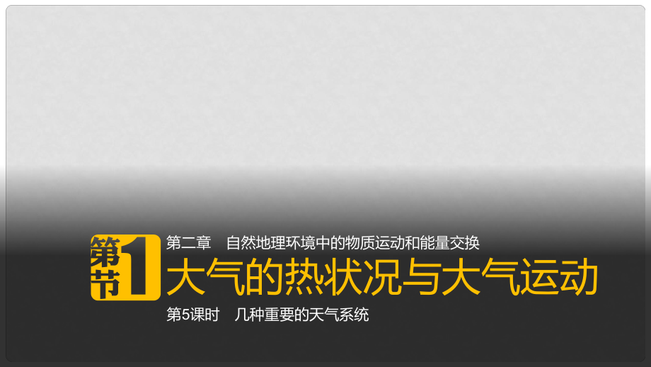 高中地理 第二章 自然地理環(huán)境中的物質(zhì)運動和能量交換 第一節(jié) 大氣的熱狀況與大氣運動 第5課時課件 中圖版必修1_第1頁