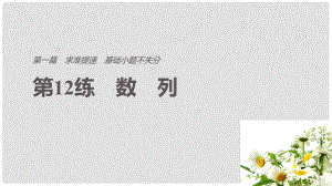 高考數(shù)學二輪復習 第一篇 求準提速 基礎(chǔ)小題不失分 第12練 數(shù)列課件 文