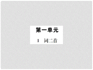 九年級語文上冊 第一單元 第1課 詞二首習(xí)題課件 語文版