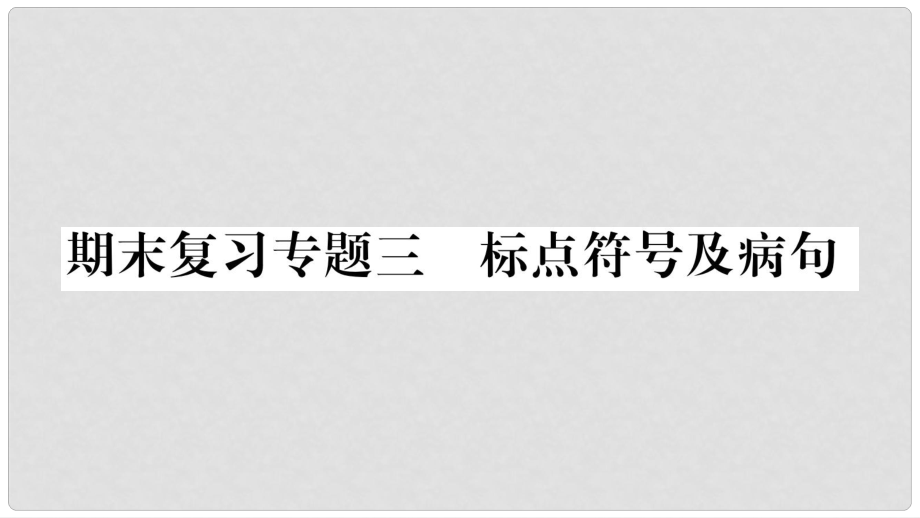 八年级语文下册 期末复习专题3 标点符号及病句课件 苏教版_第1页