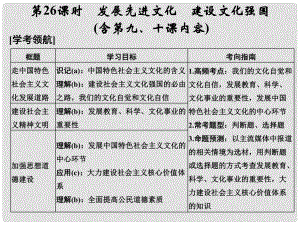 高考政治大一輪復(fù)習(xí) 第四單元 發(fā)展中國特色社會主義文化 第26課時 發(fā)展先進(jìn)文化 建設(shè)文化強國課件 新人教版必修3