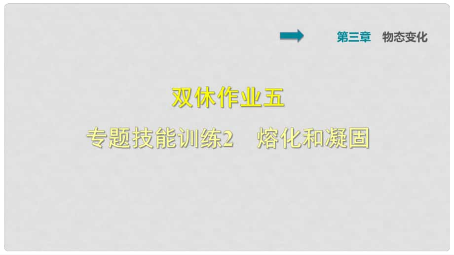 八年級物理上冊 第3章 物態(tài)變化 雙休作業(yè)五 專題技能訓(xùn)練2 熔化和凝固課件 （新版）新人教版_第1頁