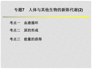 浙江省中考科學(xué)系統(tǒng)復(fù)習(xí) 專題7 人體與其他生物的新陳代謝課件