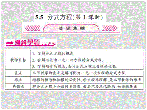 浙江省嘉興市秀洲區(qū)七年級數(shù)學(xué)下冊 第五章 分式 5.5 分式方程（第1課時）習(xí)題課件 （新版）浙教版