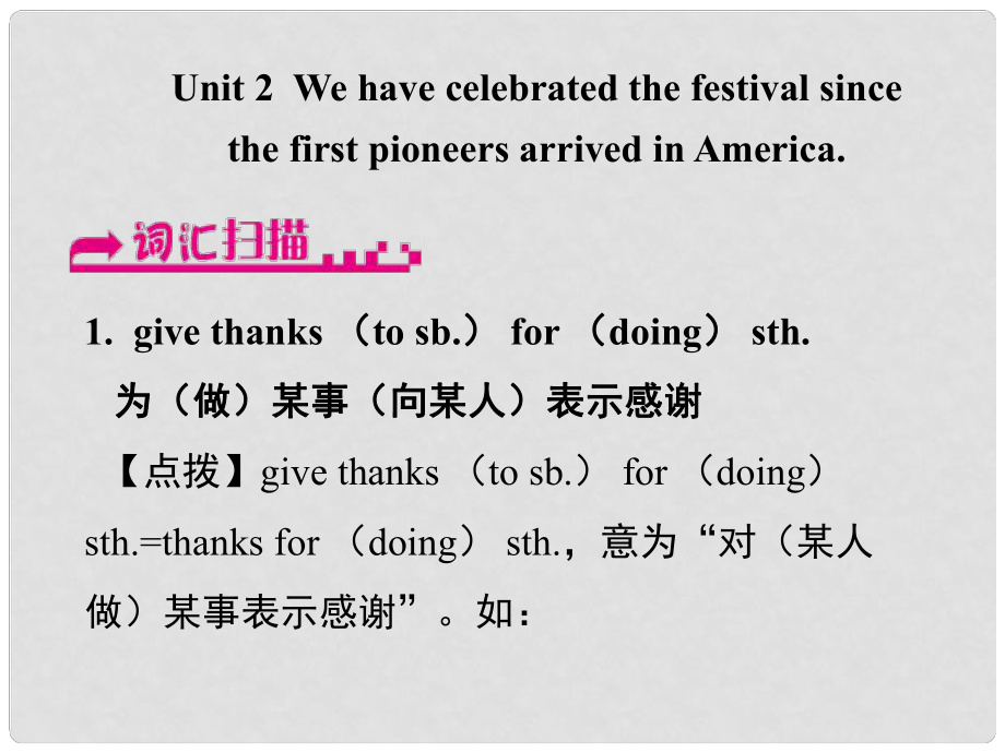 浙江省嘉興市秀洲區(qū)九年級英語上冊 Module 2 Unit 2 We have celebrated the festival since the first pioneers arrived in America課件 （新版）外研版_第1頁