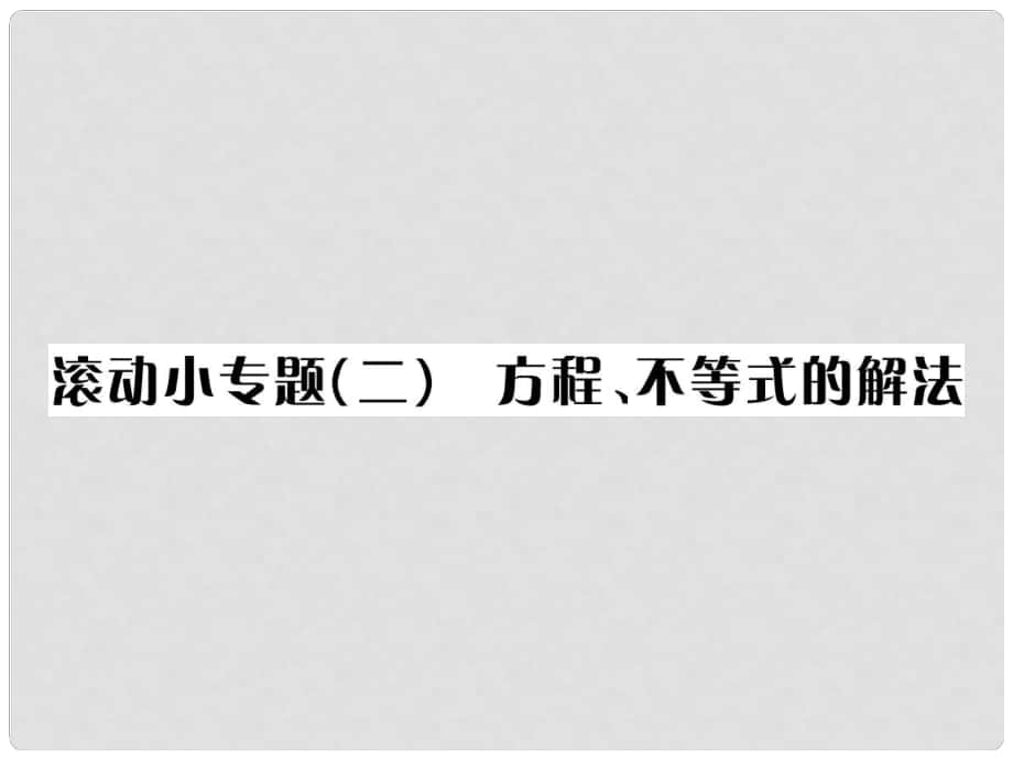 中考数学复习 第二单元 方程与不等式 滚动小专题（二）方程、不等式的解法课件_第1页