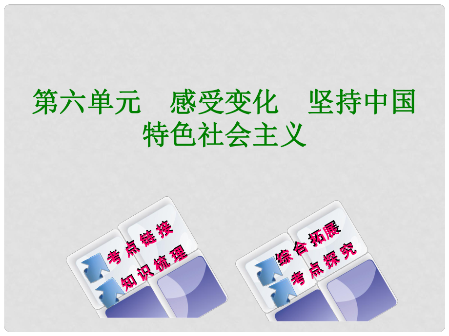 廣西北部灣四市中考政治 第六單元 感受變化 堅(jiān)持中國特色社會(huì)主義復(fù)習(xí)課件_第1頁