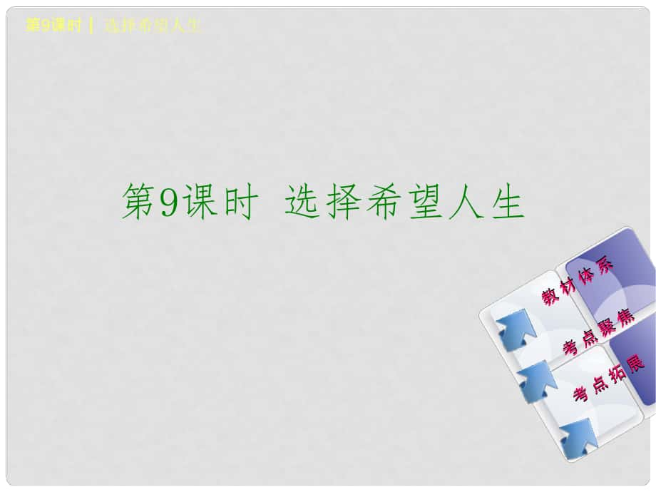 中考政治 九年級全一冊 第9課時 選擇希望人生課件_第1頁