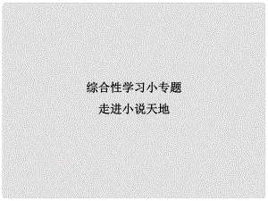 九年級語文上冊 綜合性學(xué)習(xí)小專題 走進小說天地習(xí)題課件 新人教版