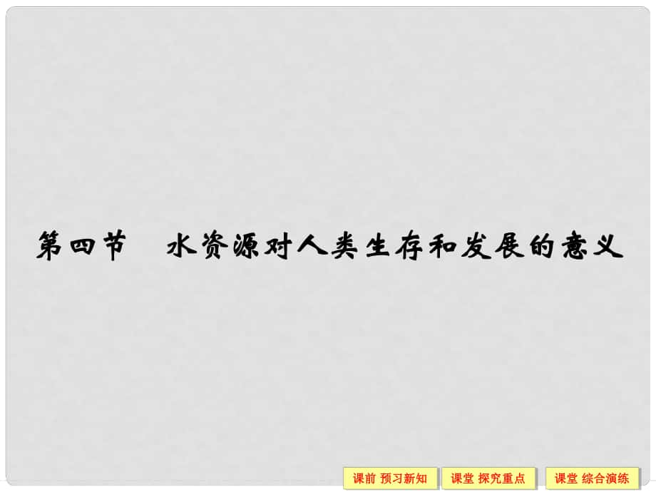 高中地理 第四章 自然環(huán)境對人類活動的影響 44 水資源對人類生存和發(fā)展的意義課件 中圖版必修1_第1頁