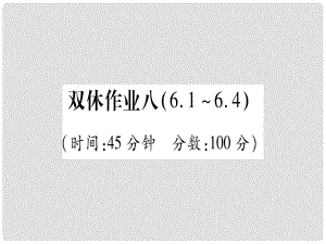 九年級化學 雙休作業(yè)（8）習題課件 （新版）粵教版