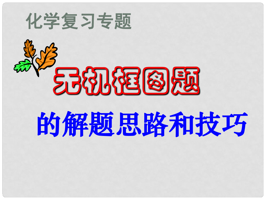 高中化學(xué)：無機框圖題專題課件 人教版選修4_第1頁