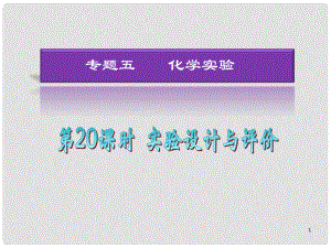 湖南省高考化學二輪復習 第20課時 實驗設(shè)計與評價課件 新人教版