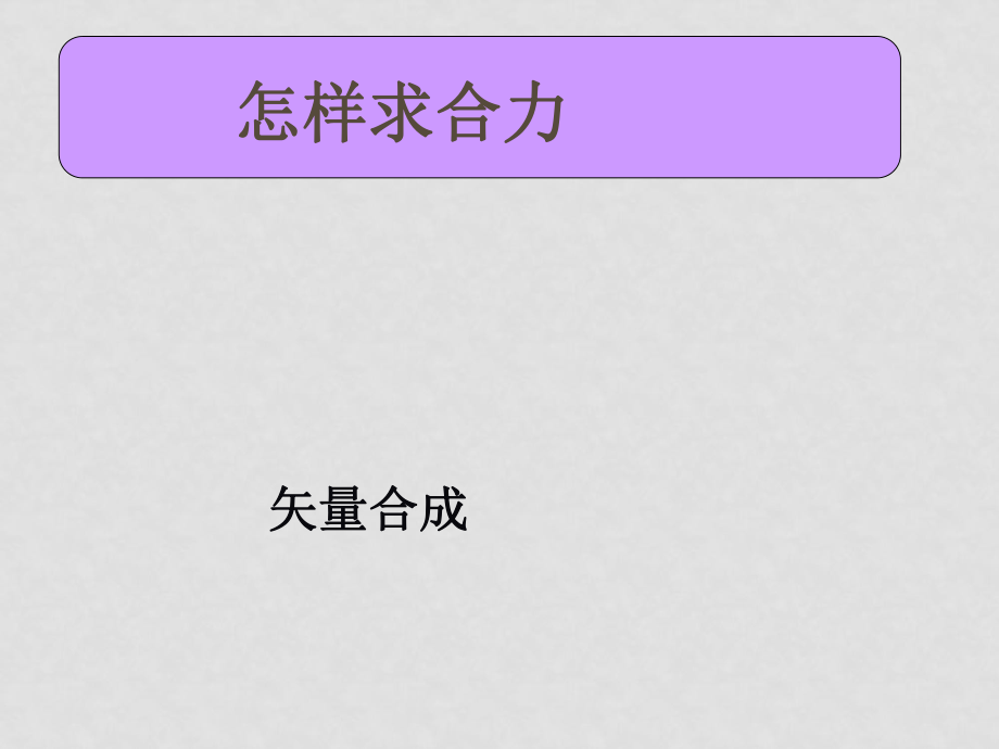 高中物理：《怎樣求合力》課件（滬科版選修31）_第1頁(yè)