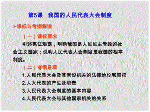 高考政治一輪復(fù)習(xí) 第5課 我國的人民代表大會制度課件 新人教版必修2