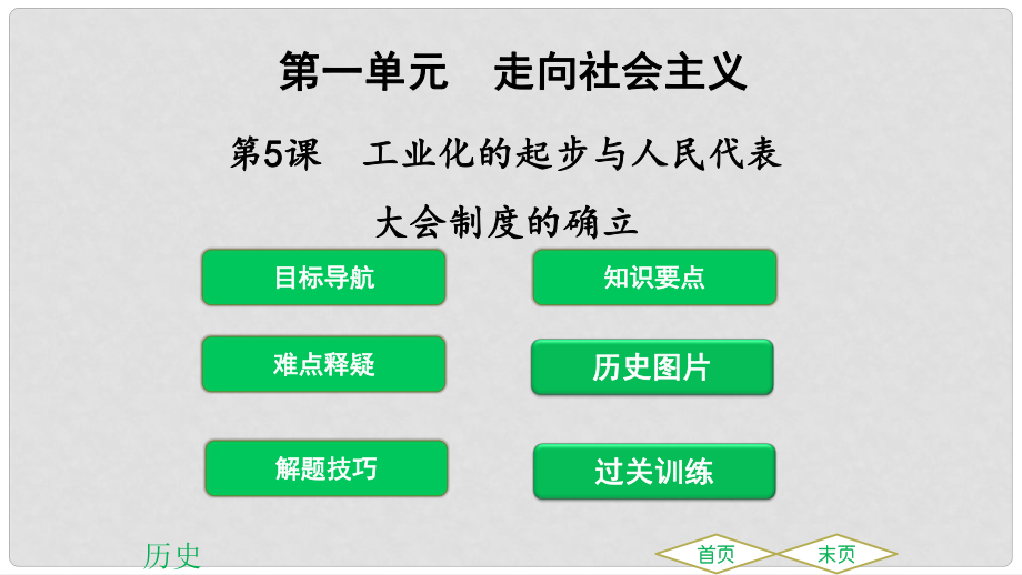 廣東省佛山市順德區(qū)八年級歷史下冊 第一單元 走向社會主義 第5課 工業(yè)化的起步與人民代表大會制度的確立課件 北師大版_第1頁